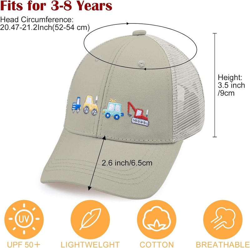 EDCYF Kids Boys Girls Embroidered Baseball Caps Baby Sun hat Toddler Dinosaur Trucker Hats Summer Hats（3-8years - Image 5